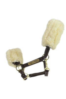 Leather Halter Sheepskin is gemaakt van duurzaam en artificieel leer.