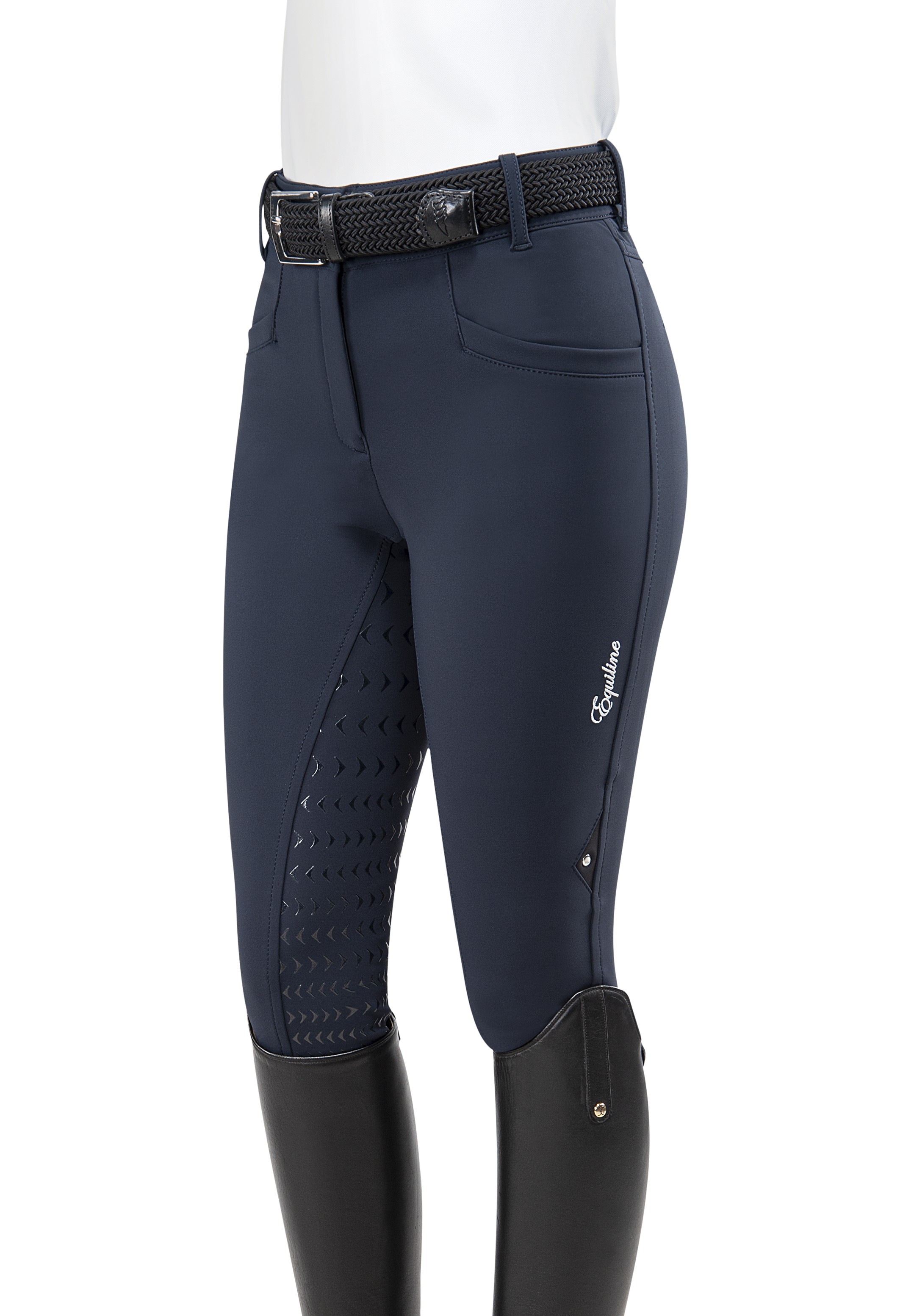 Equiline Women's Softshell Riding Breeches Edelina Full Grip High Waist Equiline Women's Softshell Riding Breeches Edelina Full Grip High Waist