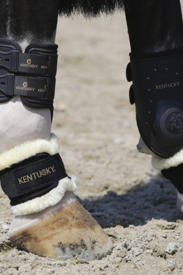 These Sheepskin Pastern Wraps help deflect direct contact from overreaching or from contact with fences while jumping. These Sheepskin Pastern Wraps help deflect direct contact from overreaching or from contact with fences while jumping.