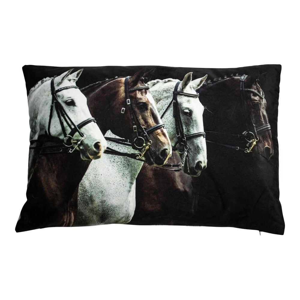 Mars & More Klassiek Fluweel Kussen Paard Bruin