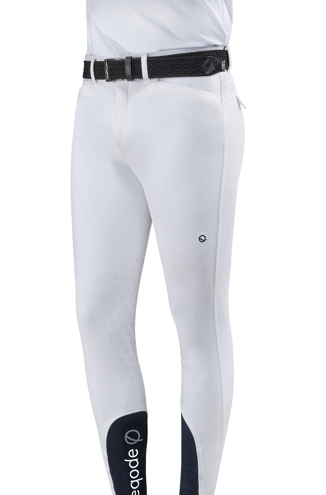 Knie grip rijbroek uit de Eqode collectie van het merk Equiline Knie grip rijbroek uit de Eqode collectie van het merk Equiline