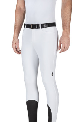 Equiline Men's Riding Breeches Grentk in een witte uitvoering, Extra soepel