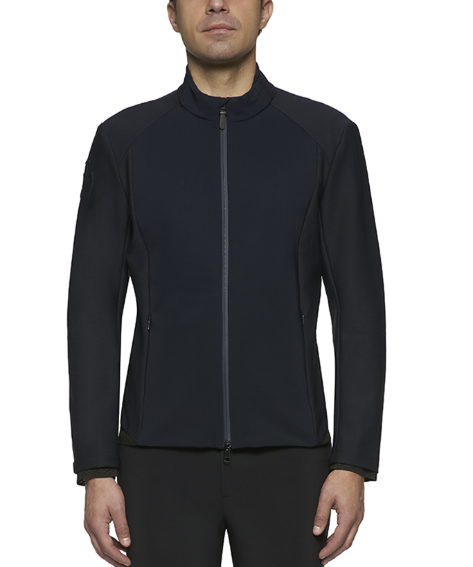Cavalleria Toscana Piquet/Jersey Bonded With Lightweight Fleece Jacket Cavalleria Toscana Piquet/Jersey Bonded With Lightweight Fleece Jacket