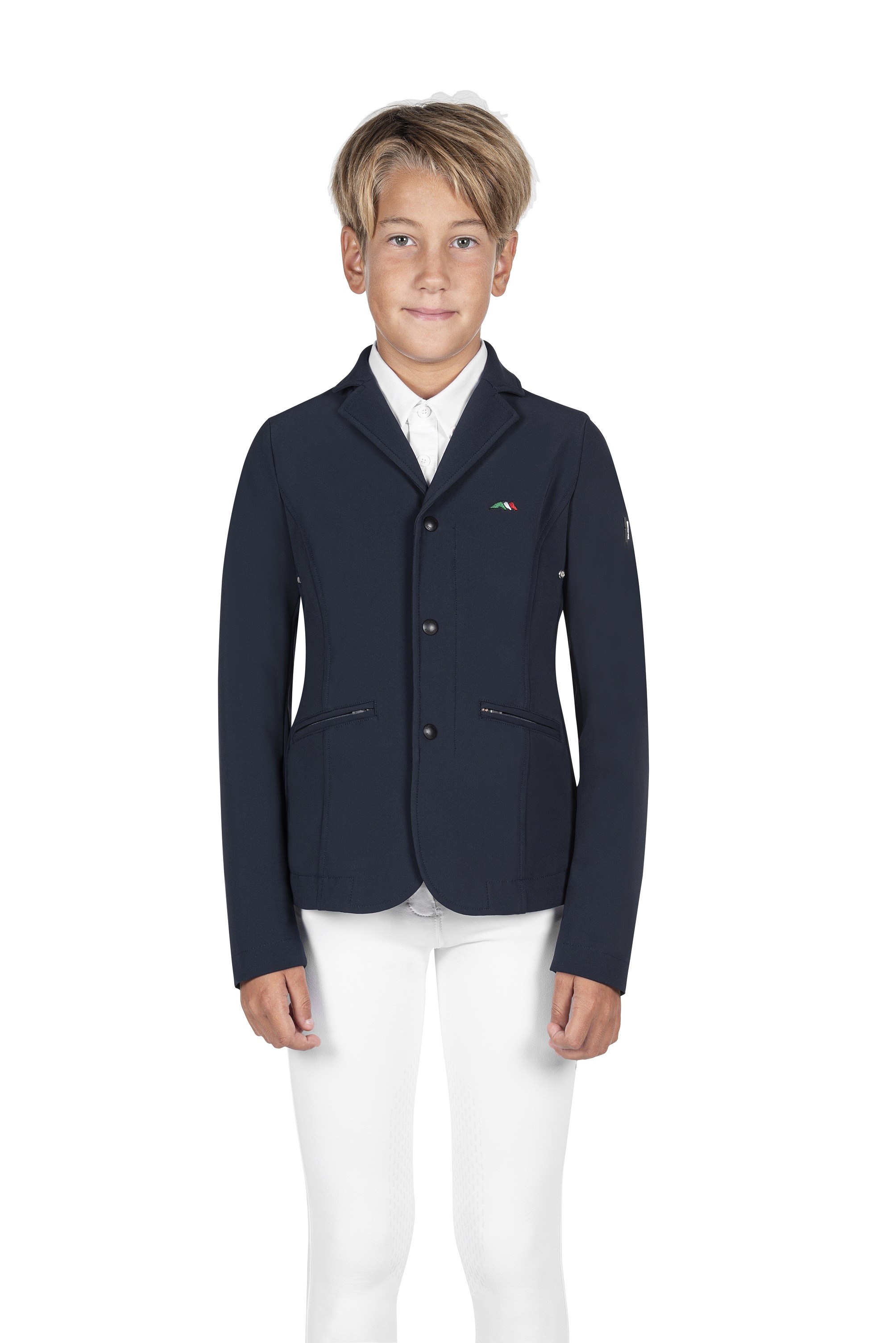 Equiline Junior Boy's Competition Jacket Jonnyk Blauw Equiline Junior Boy's Competition Jacket Jonnyk Blauw