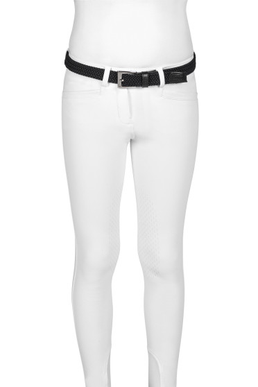 Equiline Junior Girl's Knee Grip Riding Breeches Jinak White Equiline Junior Girl's Knee Grip Riding Breeches Jinak White