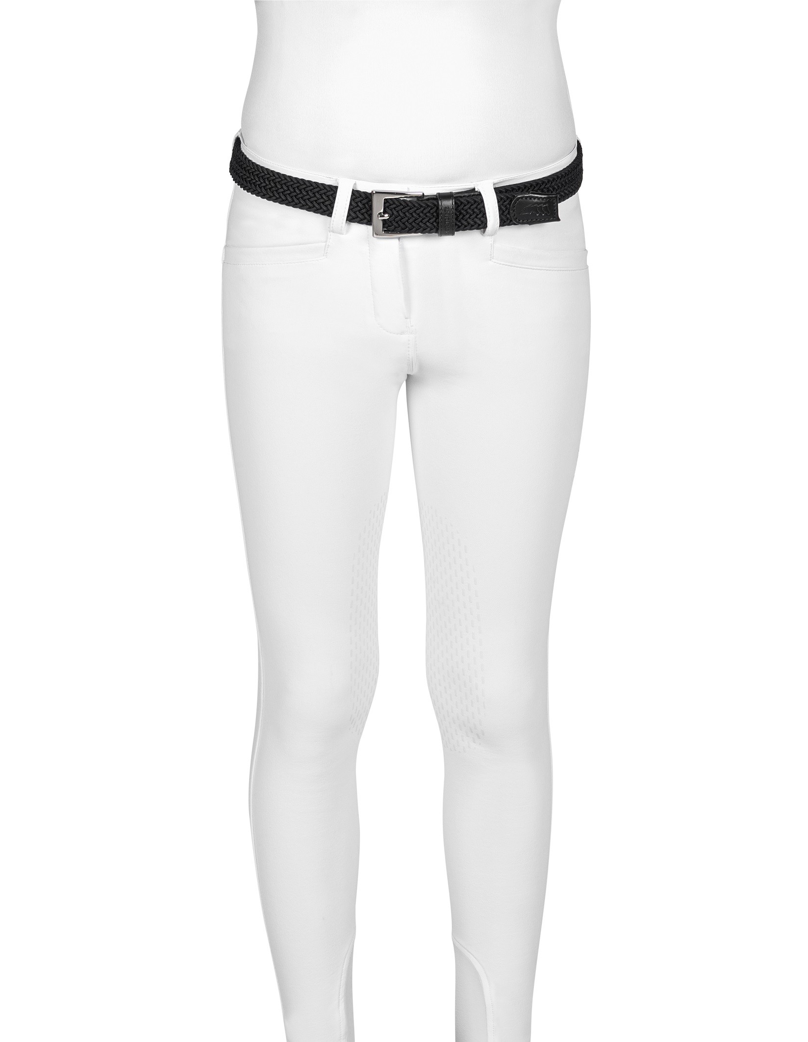 Equiline Junior Girl's Knee Grip Riding Breeches Jinak White Equiline Junior Girl's Knee Grip Riding Breeches Jinak White