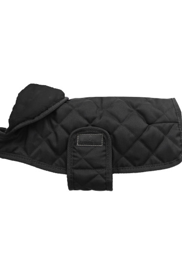 Kentucky Horsewear Dog Coat zwart met een zwarte bontkraag Kentucky Horsewear Dog Coat zwart met een zwarte bontkraag
