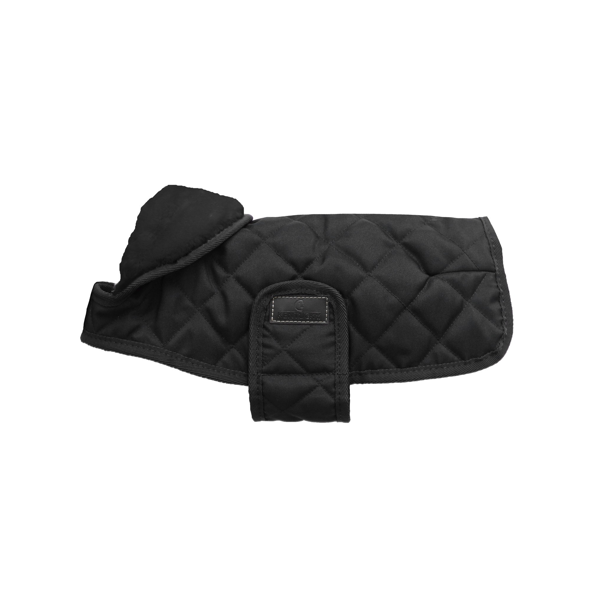 Kentucky Horsewear Dog Coat zwart met een zwarte bontkraag Kentucky Horsewear Dog Coat zwart met een zwarte bontkraag