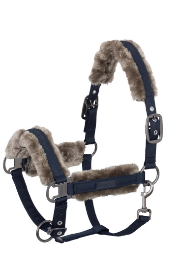 Eskadron Headcollar Doublepin Glossy Fauxfur Classic Sports Navy