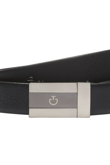 Cavalleria Toscana Men's CT Reversible Leather Belt Black