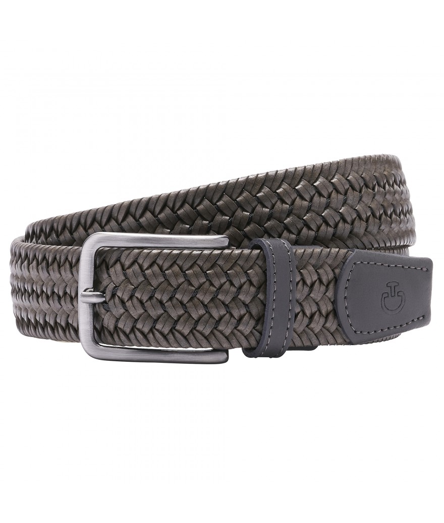 Cavalleria Toscana Elastic Leather Belt W/contrast Rayon Grey
