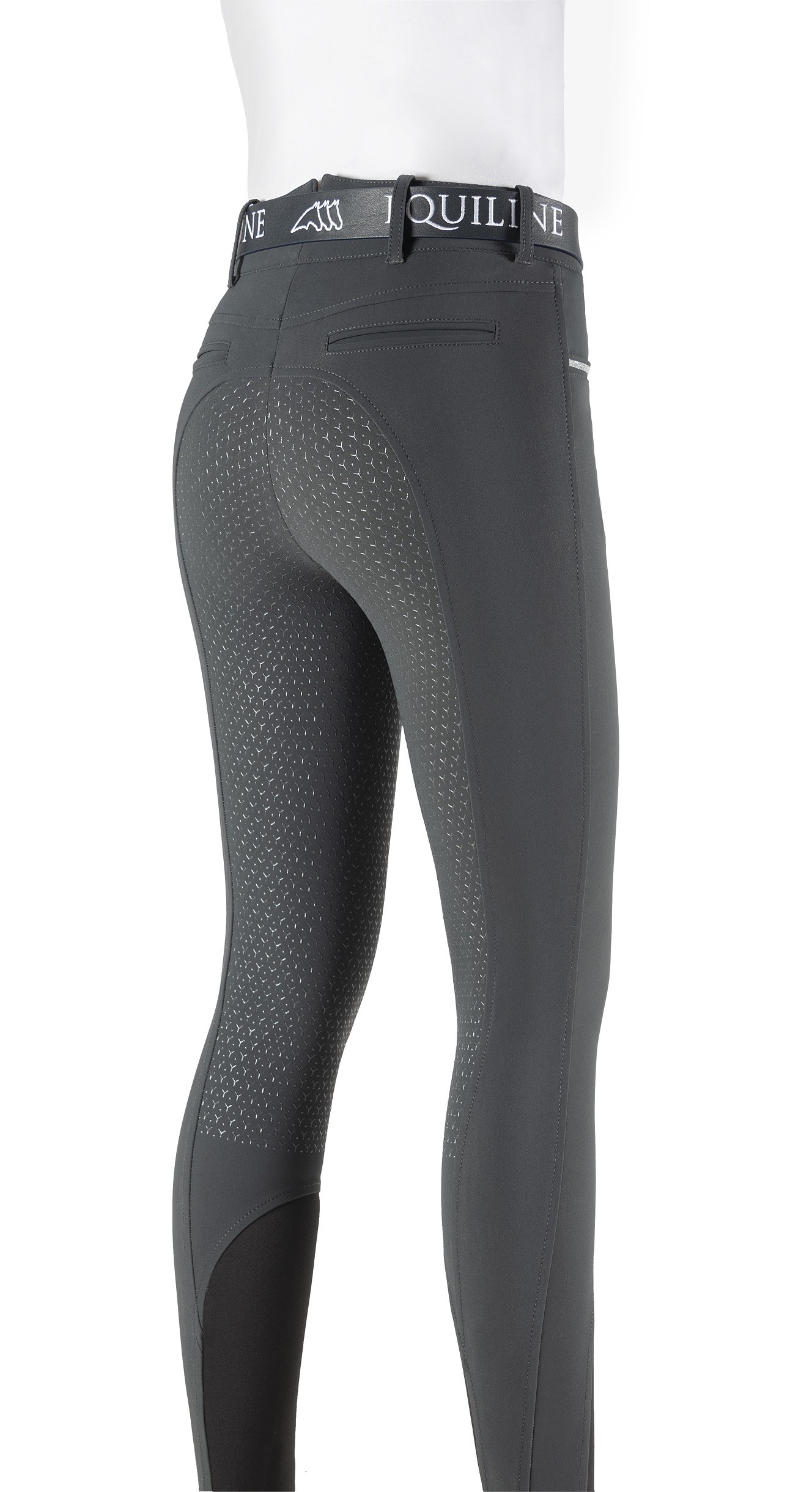 Equiline Women's Riding Breeches Ginetteg Full Grip Night Grey Equiline Women's Riding Breeches Ginetteg Full Grip Night Grey