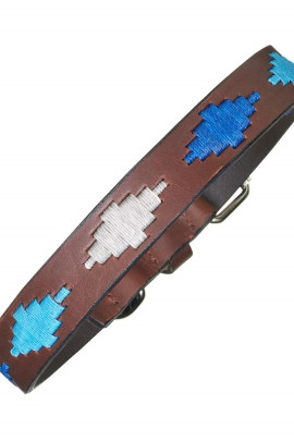Pampeano Leather Dog Collar Cielo