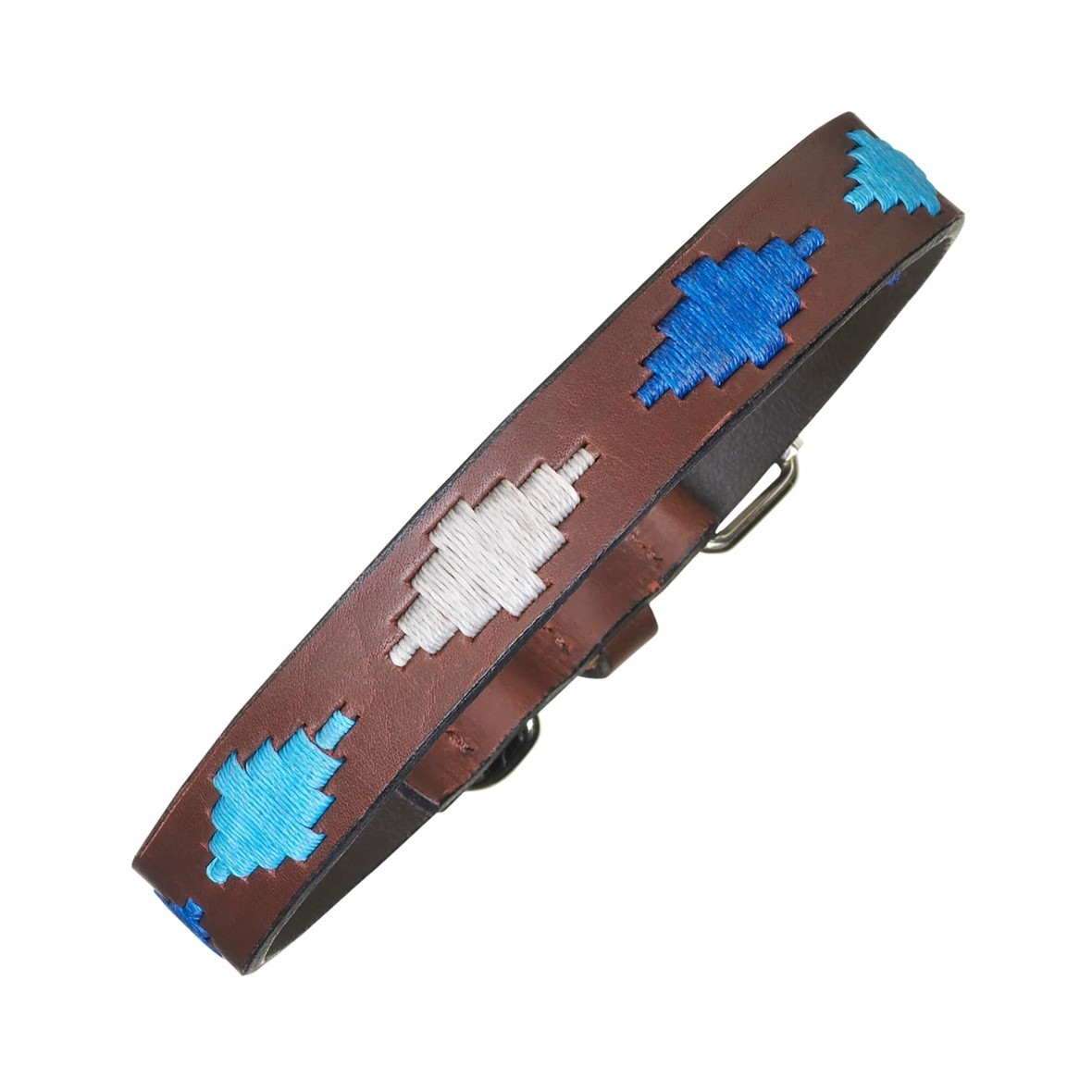 Pampeano Leather Dog Collar Cielo