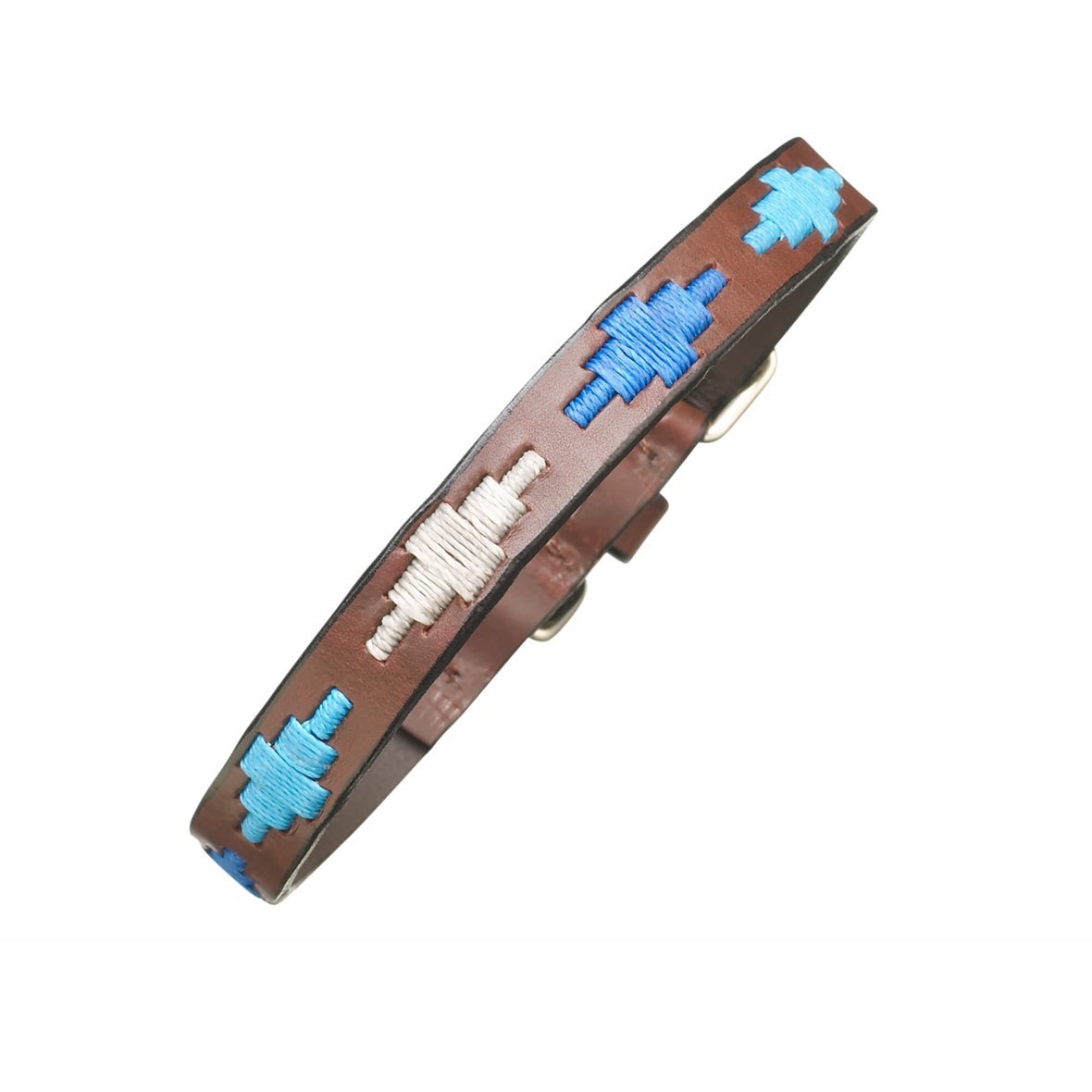 Pampeano Leather Dog Collar Cielo
