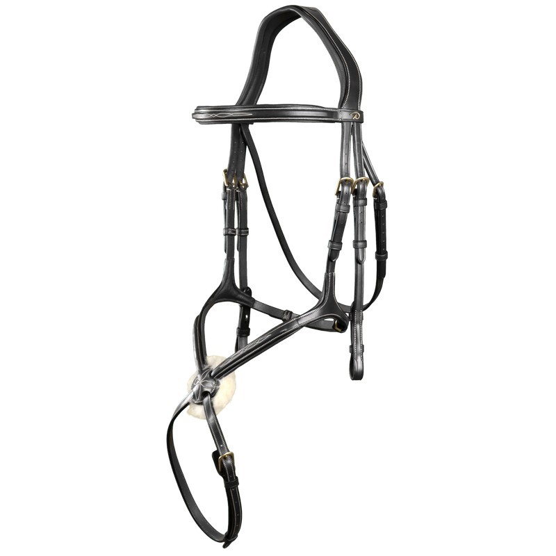 Dyon Figure 8 Noseband Bridle 'D Collection' Mexicaanse neusriem met Bontje Dyon Figure 8 Noseband Bridle 'D Collection' Mexicaanse neusriem met Bontje