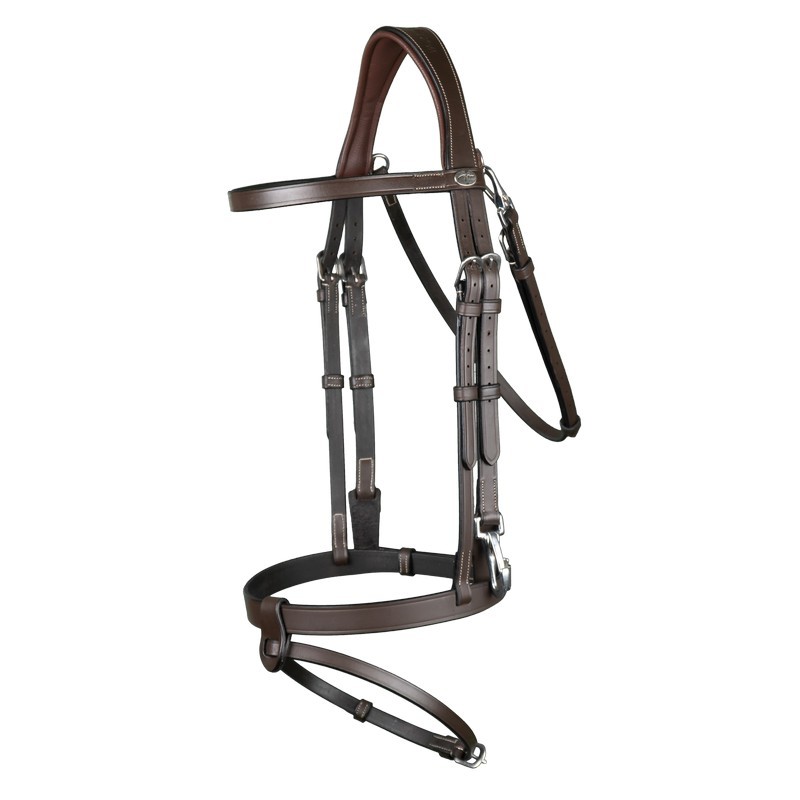 Dyon Flat Leather Bridle With Snap Hooks 'Working Collection'. Trainings Hoofdstel Dyon Flat Leather Bridle With Snap Hooks 'Working Collection'. Trainings Hoofdstel