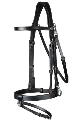 Dyon Flat Leather Bridle With Snap Hooks 'Working Collection'. Trainings Hoofdstel