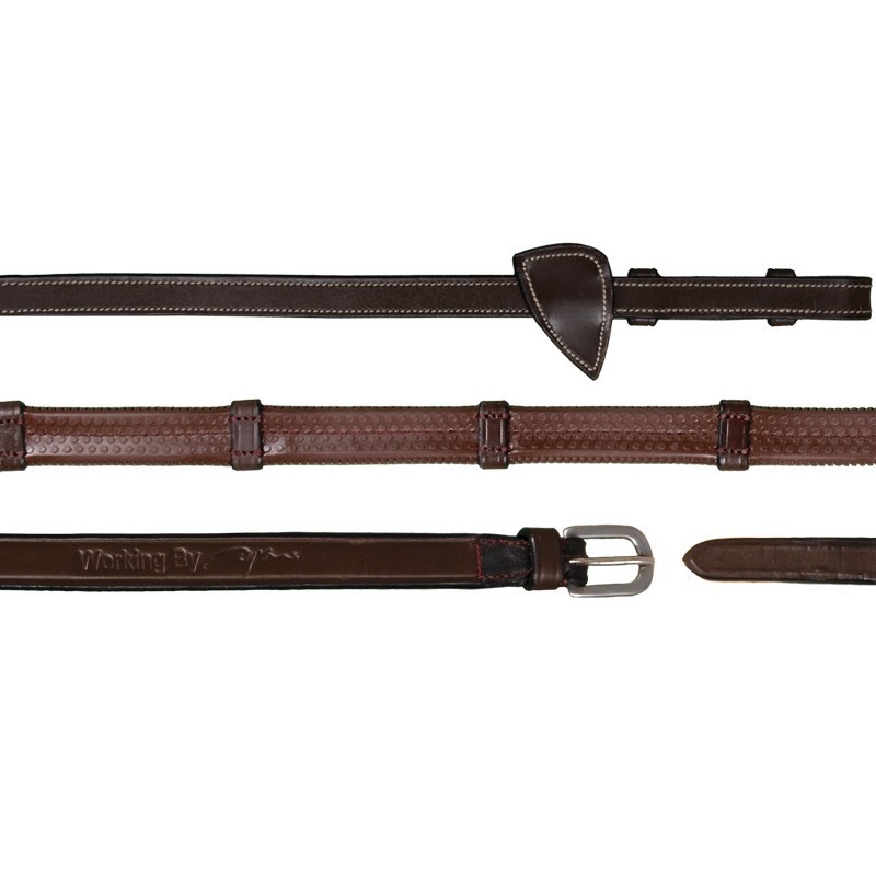 Dyon (16mm) Rubber Reins With 7 Leather Loops 'Working Collection' Dyon (16mm) Rubber Reins With 7 Leather Loops 'Working Collection'