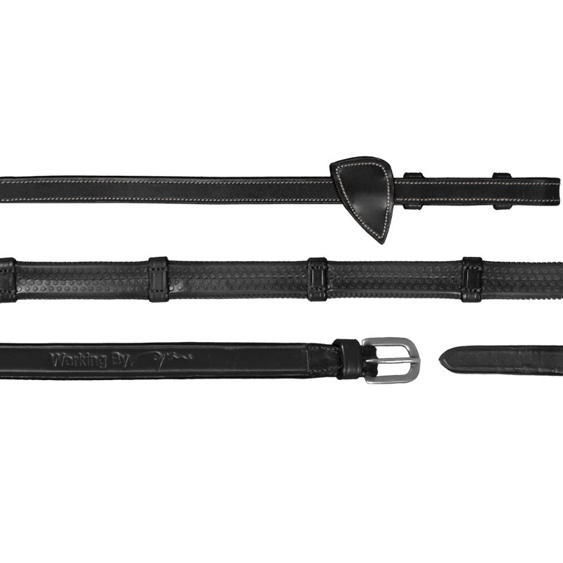 Dyon (16mm) Rubber Reins With 7 Leather Loops 'Working Collection' Dyon (16mm) Rubber Reins With 7 Leather Loops 'Working Collection'