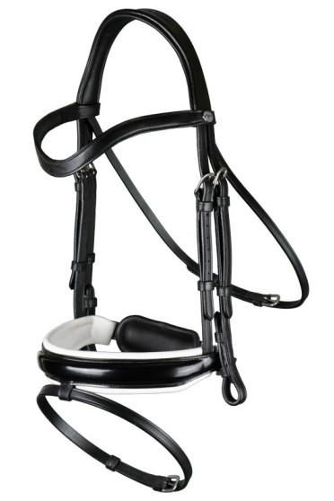 Dyon Patent Large Crank Noseband Bridle With White Padding With Flash 'Working Collection' Dyon Patent Large Crank Noseband Bridle With White Padding With Flash 'Working Collection'