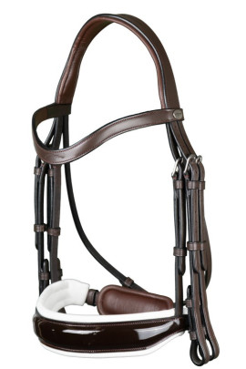 Dyon Patent Large Crank Noseband With White Padding Double Bridle 'Working Collection' Dyon Patent Large Crank Noseband With White Padding Double Bridle 'Working Collection'