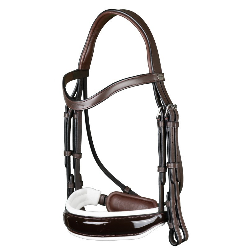 Dyon Patent Large Crank Noseband With White Padding Double Bridle 'Working Collection' Dyon Patent Large Crank Noseband With White Padding Double Bridle 'Working Collection'