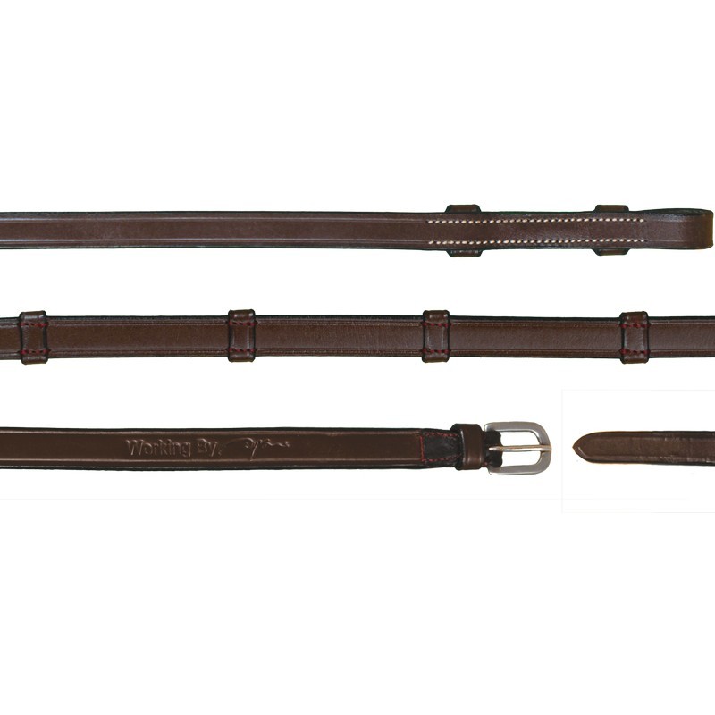 Dyon (16mm) Full Leather Curb Reins With 7 Loops 'Working Collection' Dyon (16mm) Full Leather Curb Reins With 7 Loops 'Working Collection'
