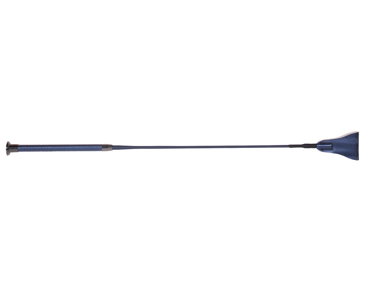 Qhp Springzweep spiraal kleur blauw, 65 cm lang, toegestaan voor wedstrijden.