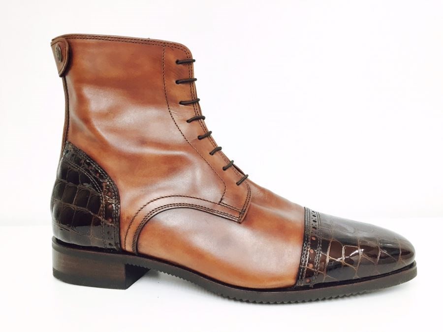 Secchiari Jodhpurs Antique Brown and Croc Secchiari Jodhpurs Antique Brown and Croc