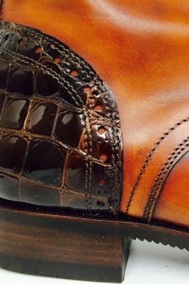 Secchiari Jodhpurs Antique Brown and Croc Secchiari Jodhpurs Antique Brown and Croc