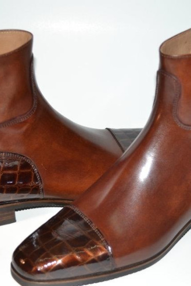 Secchiari Jodhpurs Antique Brown and Croc Secchiari Jodhpurs Antique Brown and Croc
