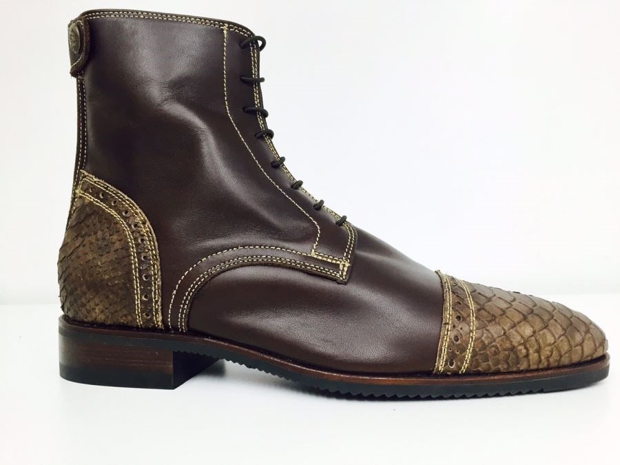 Secchiari Jodhpurs Brown Snakeskin Gold Secchiari Jodhpurs Brown Snakeskin Gold