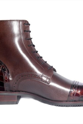 Secchiari Jodhpurs Brown Patent Toe And Heel