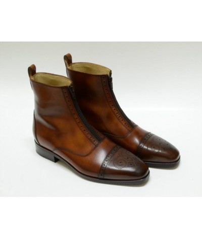Secchiari Ankle Boots Antique Brogue 1 zip