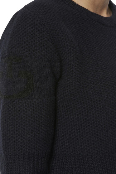 Eco Merinos Crew Neck Double Knit Sweater Navy Blue Cavalleria Toscana Eco Merinos Crew Neck Double Knit Sweater Navy Blue Cavalleria Toscana
