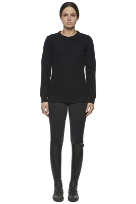 Eco Merinos Crew Neck Double Knit Sweater Navy Blue Cavalleria Toscana Eco Merinos Crew Neck Double Knit Sweater Navy Blue Cavalleria Toscana
