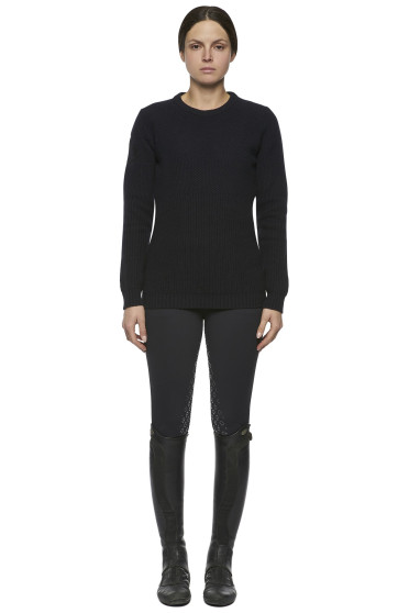 Eco Merinos Crew Neck Double Knit Sweater Navy Blue Cavalleria Toscana Eco Merinos Crew Neck Double Knit Sweater Navy Blue Cavalleria Toscana