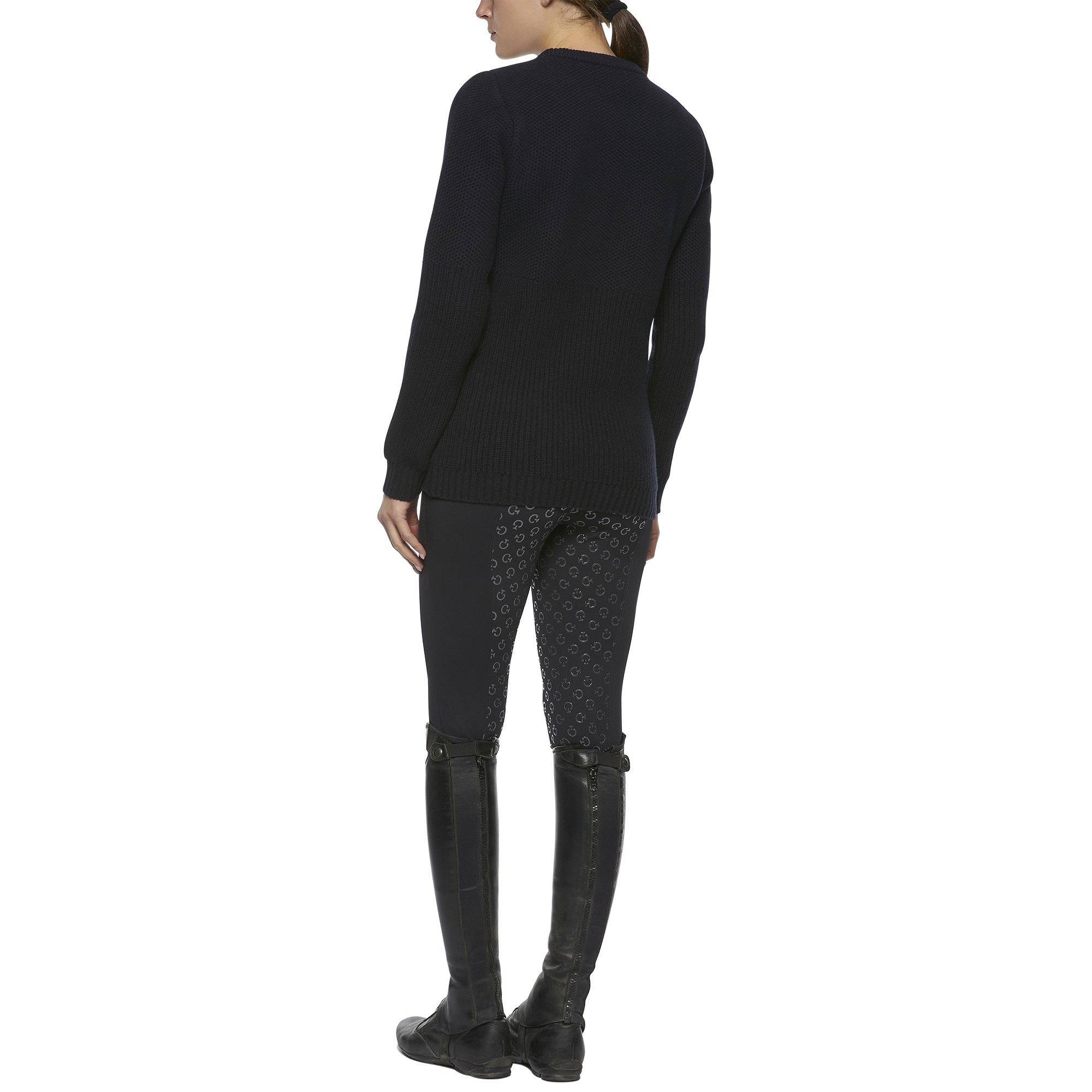 Eco Merinos Crew Neck Double Knit Sweater Navy Blue Cavalleria Toscana Eco Merinos Crew Neck Double Knit Sweater Navy Blue Cavalleria Toscana