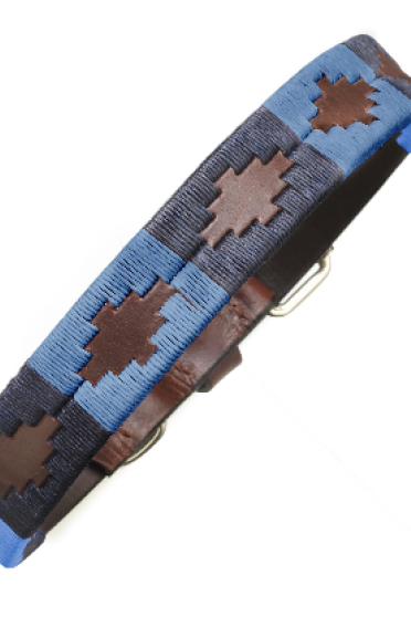 Ridershouse Pampeano Leather Dog Collar Azules in the Argentijnse style