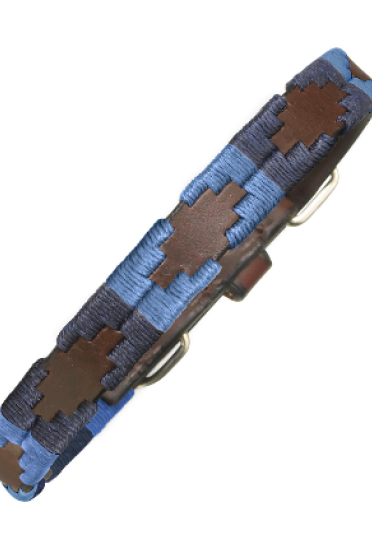 Ridershouse Pampeano Leather Dog Collar Azules in the Argentijnse style