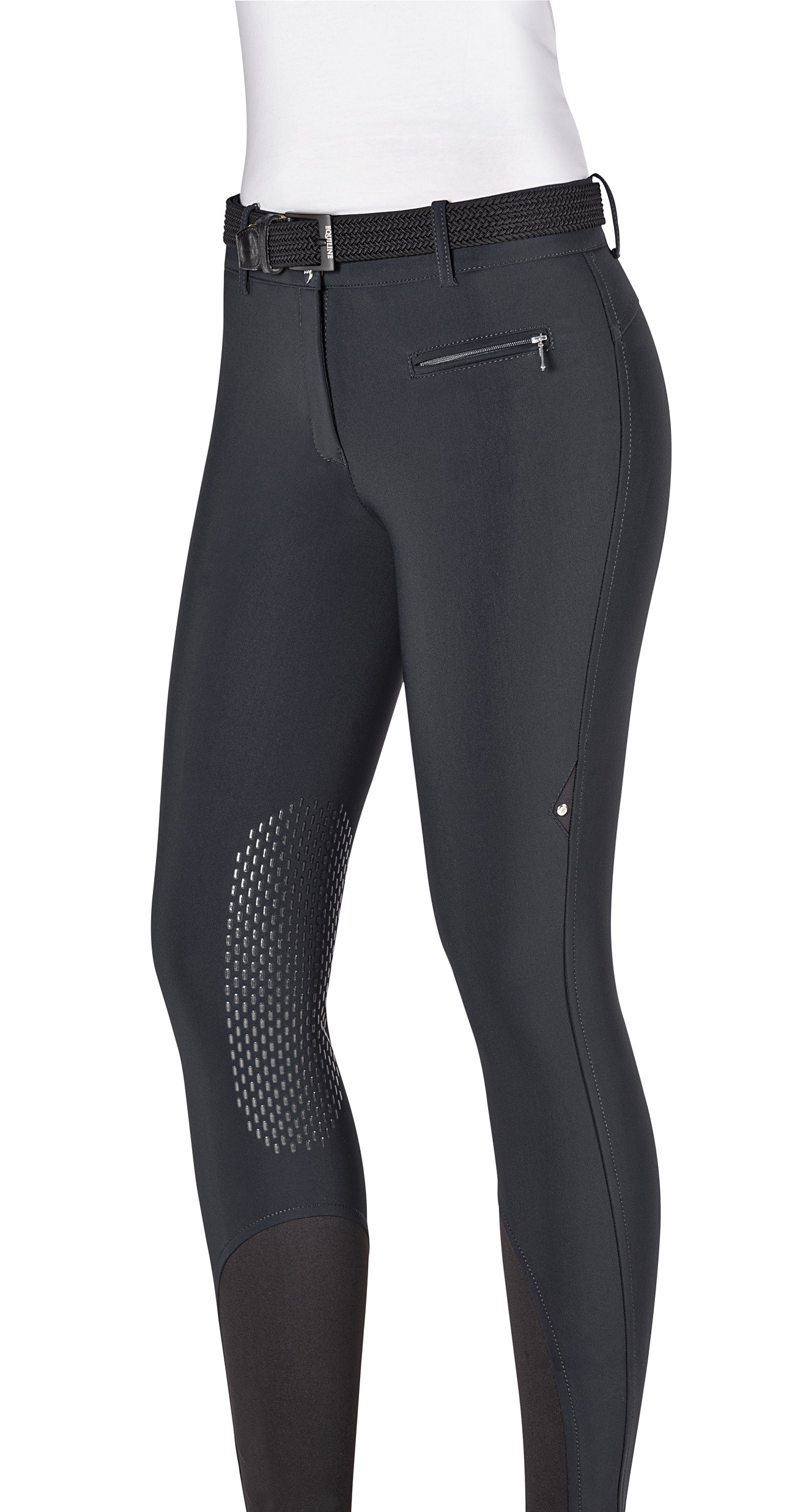 Women's Riding Breeches Cirek Knee Grip Black Equiline Women's Riding Breeches Cirek Knee Grip Black Equiline
