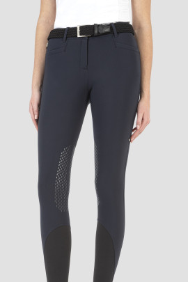 Women's Riding Breeches Caleitek Knee Grip Blue (Winter) Equiline