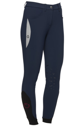 Jersey W/Perforated Print Breeches Blue Cavalleria Toscana