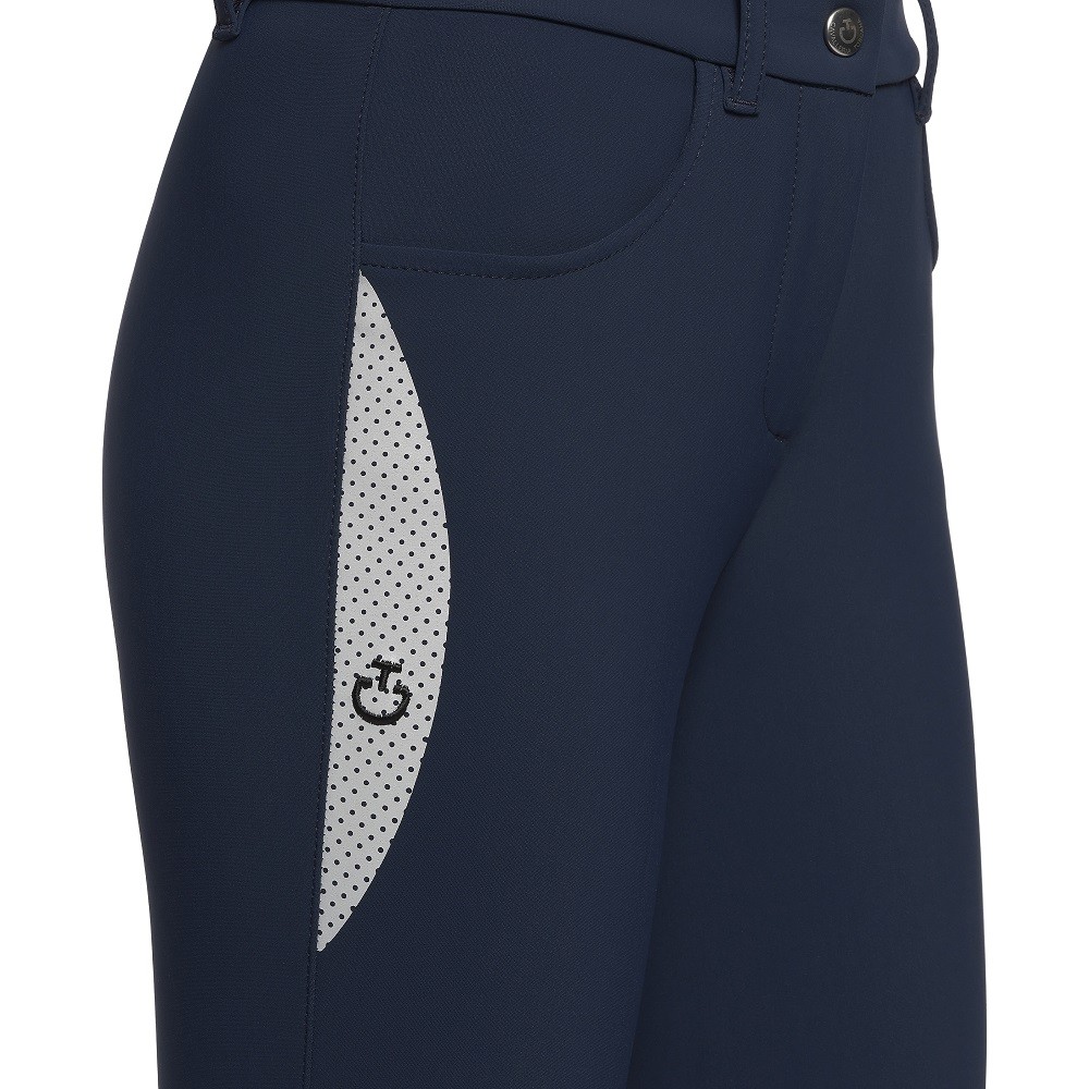 Jersey W/Perforated Print Breeches Blue Cavalleria Toscana Jersey W/Perforated Print Breeches Blue Cavalleria Toscana