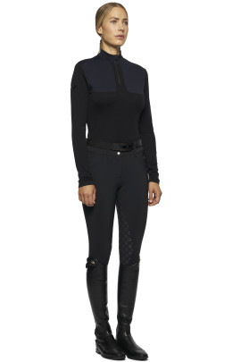 Tech Wool CT Laser Cut Zip L/S Training Polo Black Cavalleria Toscana Tech Wool CT Laser Cut Zip L/S Training Polo Black Cavalleria Toscana