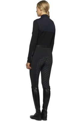 Tech Wool CT Laser Cut Zip L/S Training Polo Black Cavalleria Toscana Tech Wool CT Laser Cut Zip L/S Training Polo Black Cavalleria Toscana