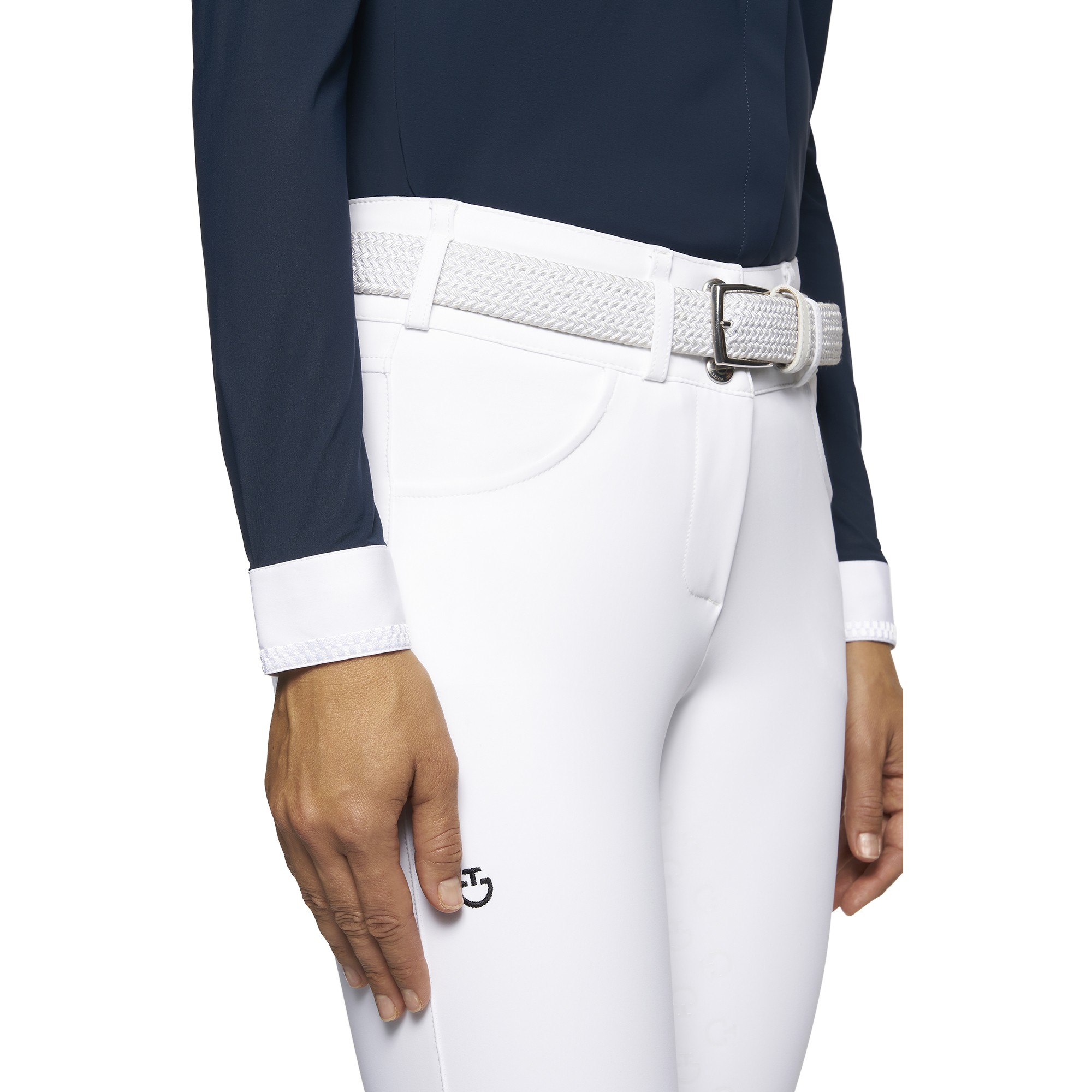 Elegant Embroidery L/S Competition Shirt Blue Cavalleria Toscana Elegant Embroidery L/S Competition Shirt Blue Cavalleria Toscana