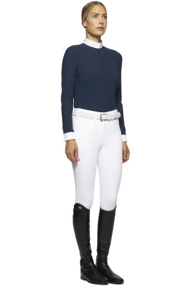 Elegant Embroidery L/S Competition Shirt Blue Cavalleria Toscana Elegant Embroidery L/S Competition Shirt Blue Cavalleria Toscana