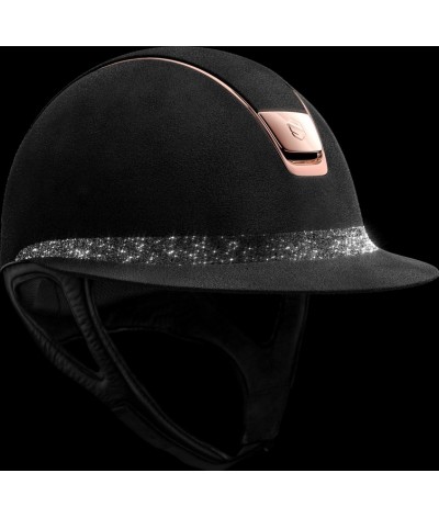 Samshield Helmet Miss Shield Premium + Top Alcantara + Band Fabric Swarovski + Pink Gold
